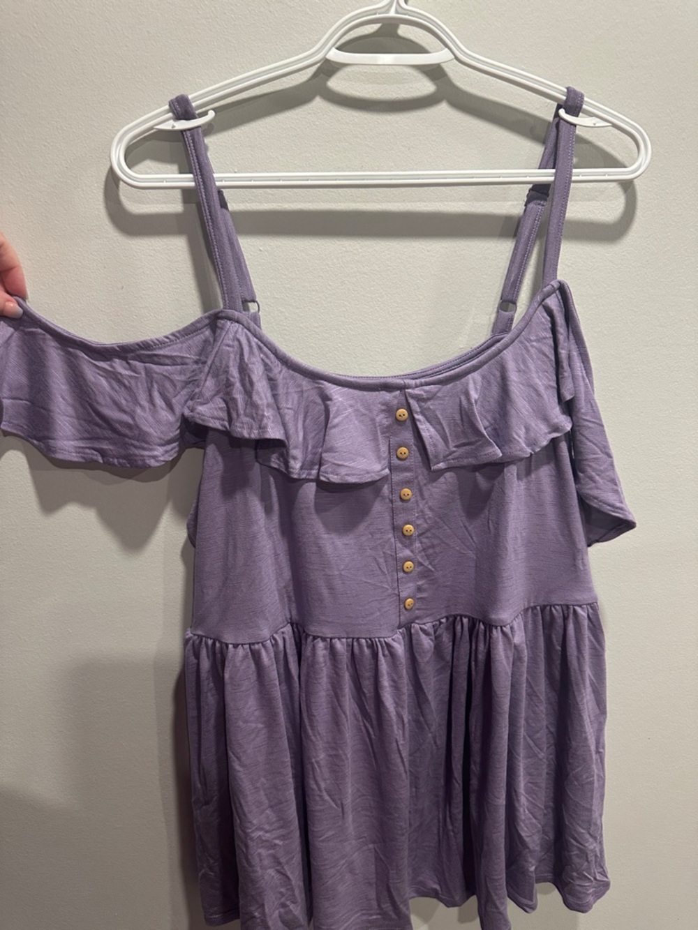 Lavender Off-Shoulder Ruffle Camisole Top